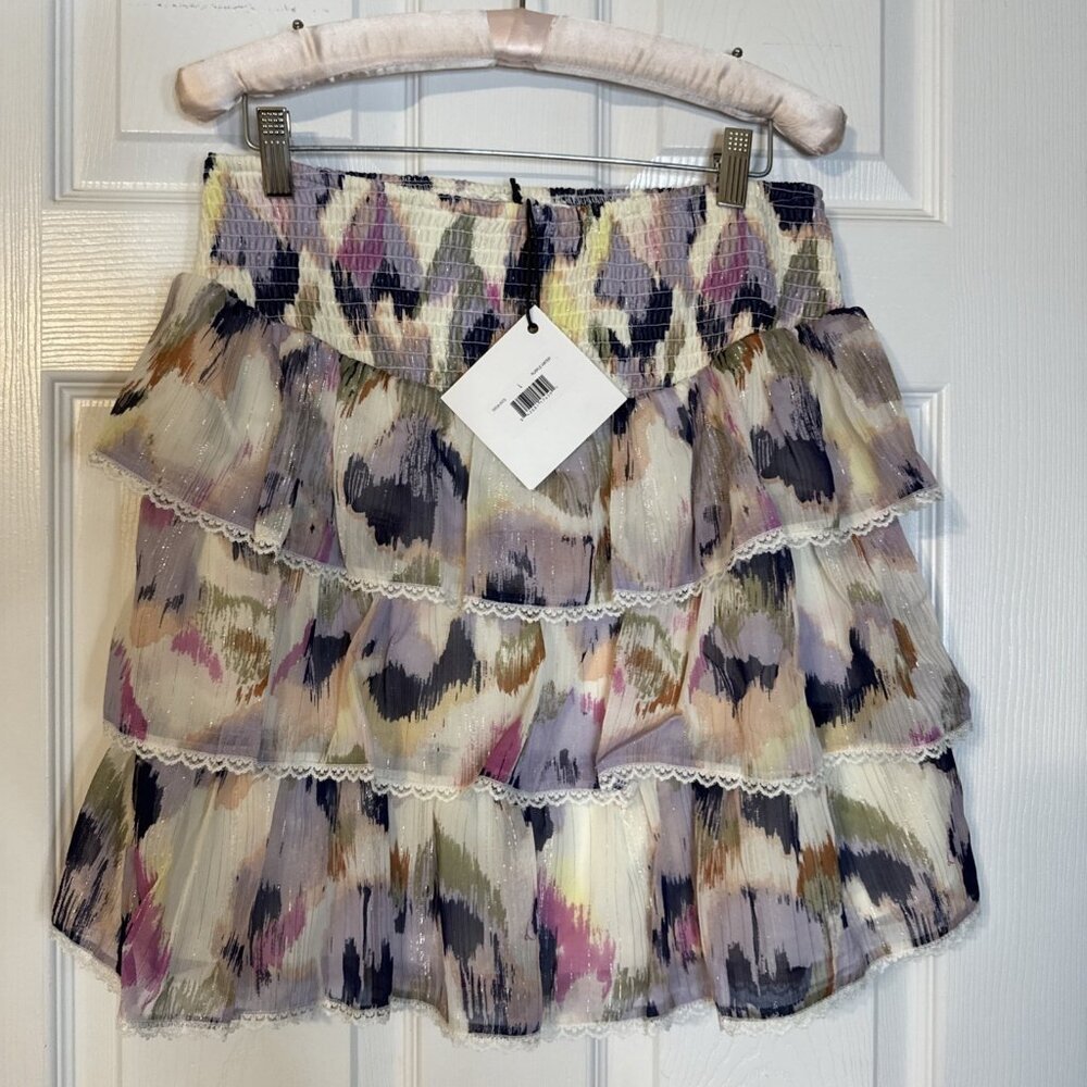 Spring & Mercer Colorful Smocked Tiered Ruffle Large Skirt Medium Top Set NEW - Picture 8 of 14